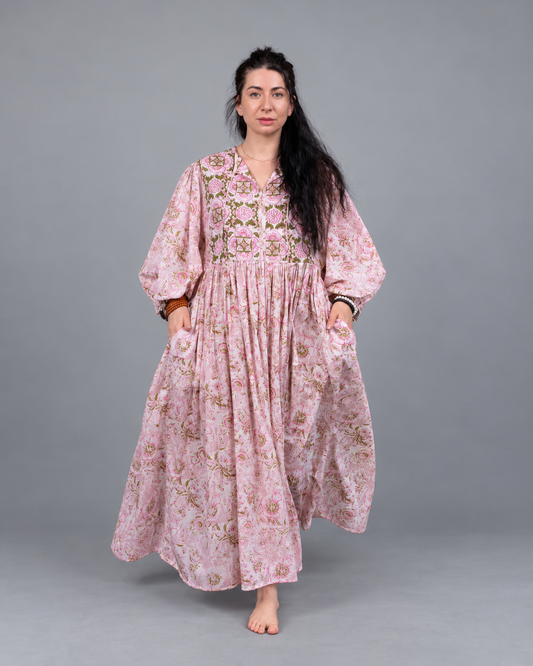 Cottage Garden Cotton Voile Kyra Midi Dress