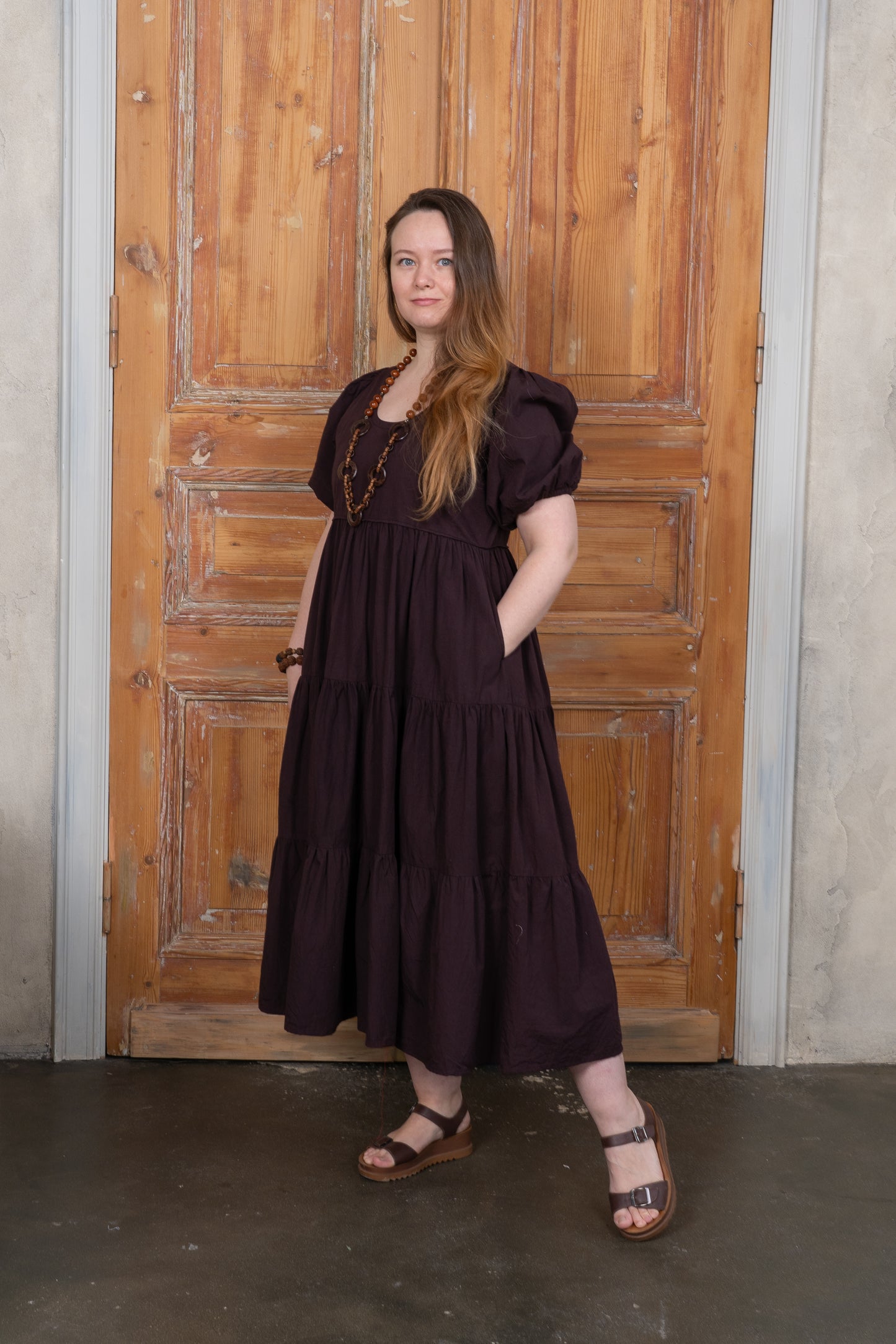 Midi Dress in Cotton Poplin