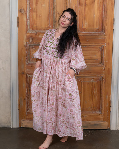 Cottage Garden Cotton Voile Midi Dress