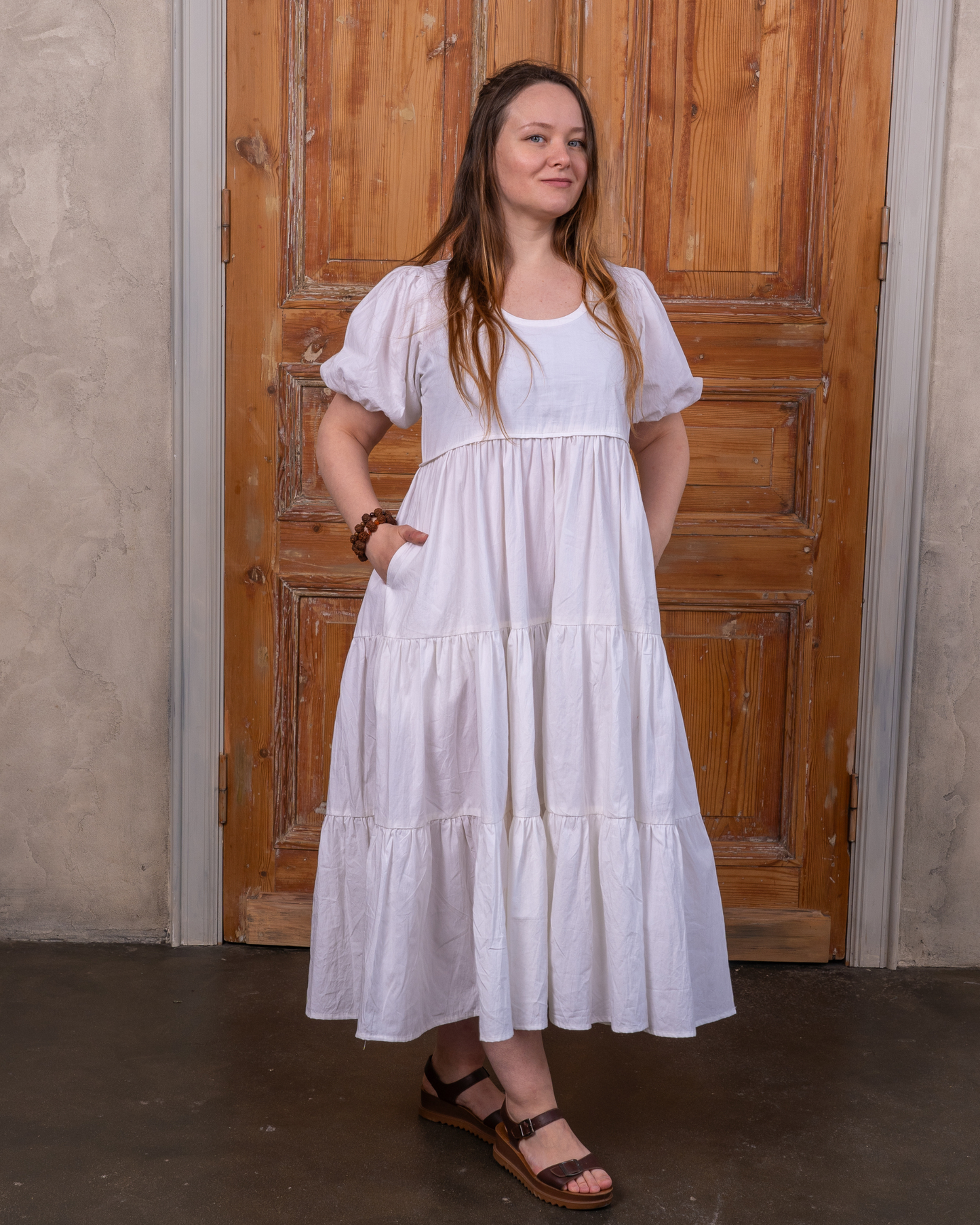 Selene Cotton Poplin Midi Dress