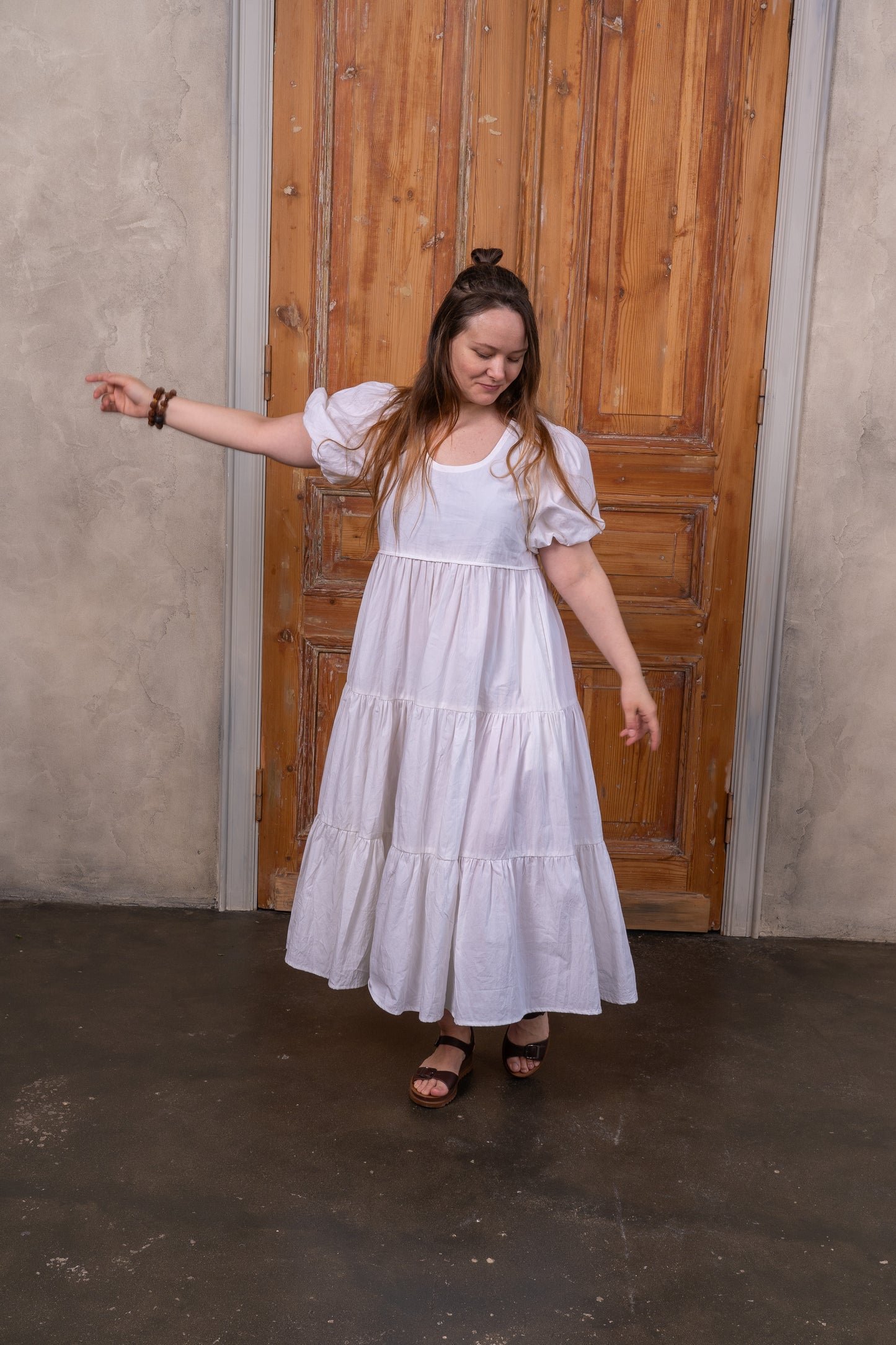 Midi Dress in Cotton Poplin