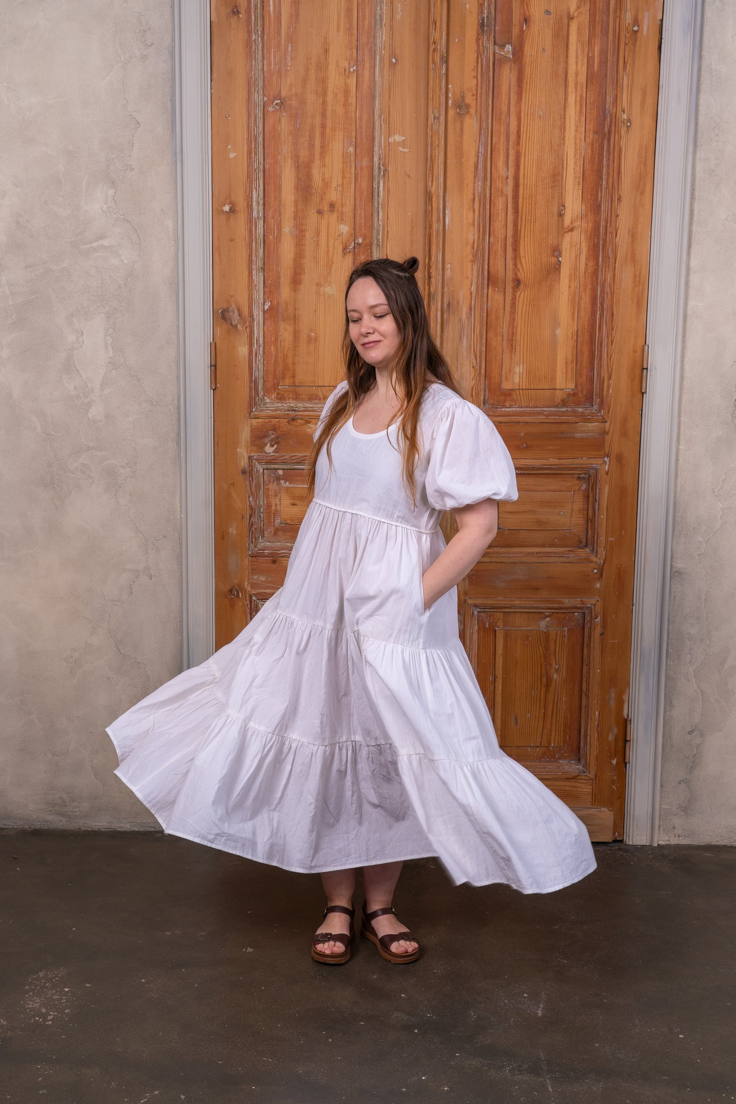 Midi Dress in Cotton Poplin